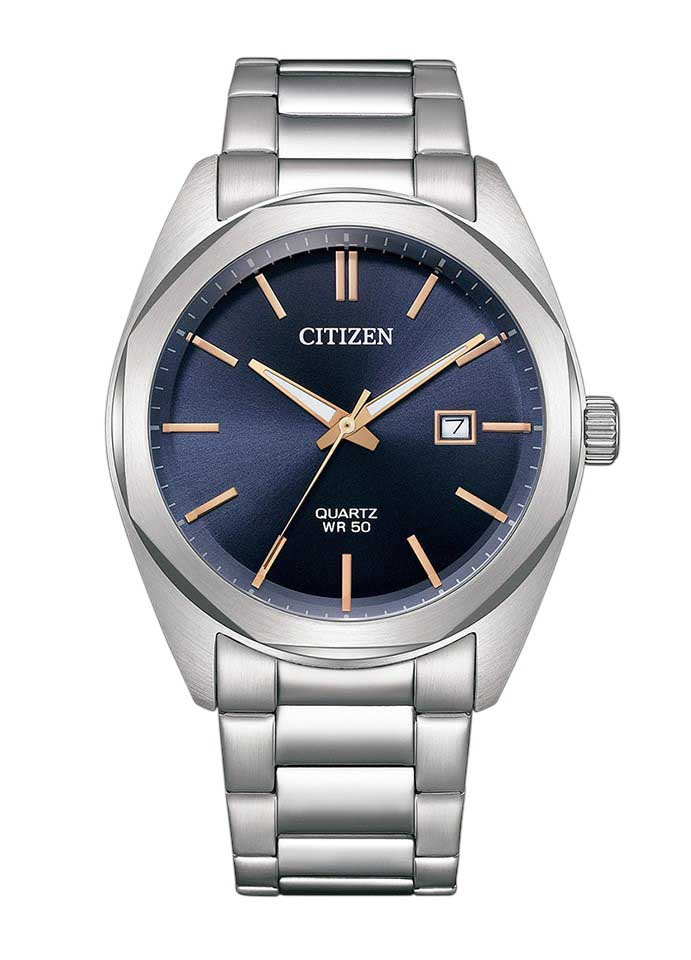CITIZEN GENTS BI5110-54H με Μπλε Καντράν και Ατσάλινο Μπρασελέ.